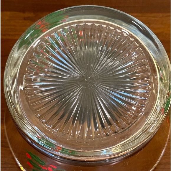 🎄🌟HP🌟VTG 1970s-80s Indiana Glass Christmas Party Serving Bowl Holly Design Clear - Picture 4 of 4